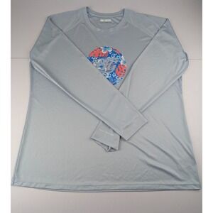 Columbia PFG Tidal‎ Tee Omni-Shade Blue Women's Plus Size 2X Long Sleeve Shirt